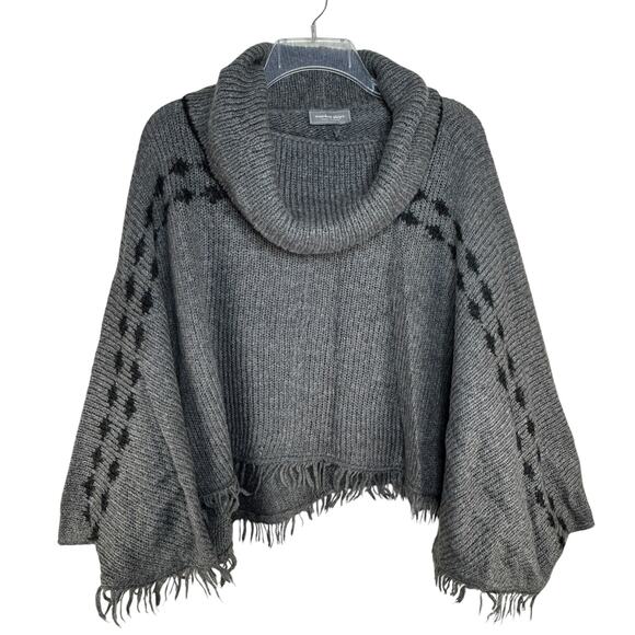 Wooden Ships Sweaters - Wooden Ships Cowl Neck Poncho Shawl Sweater Size S M Gray Mohair Wool Blend